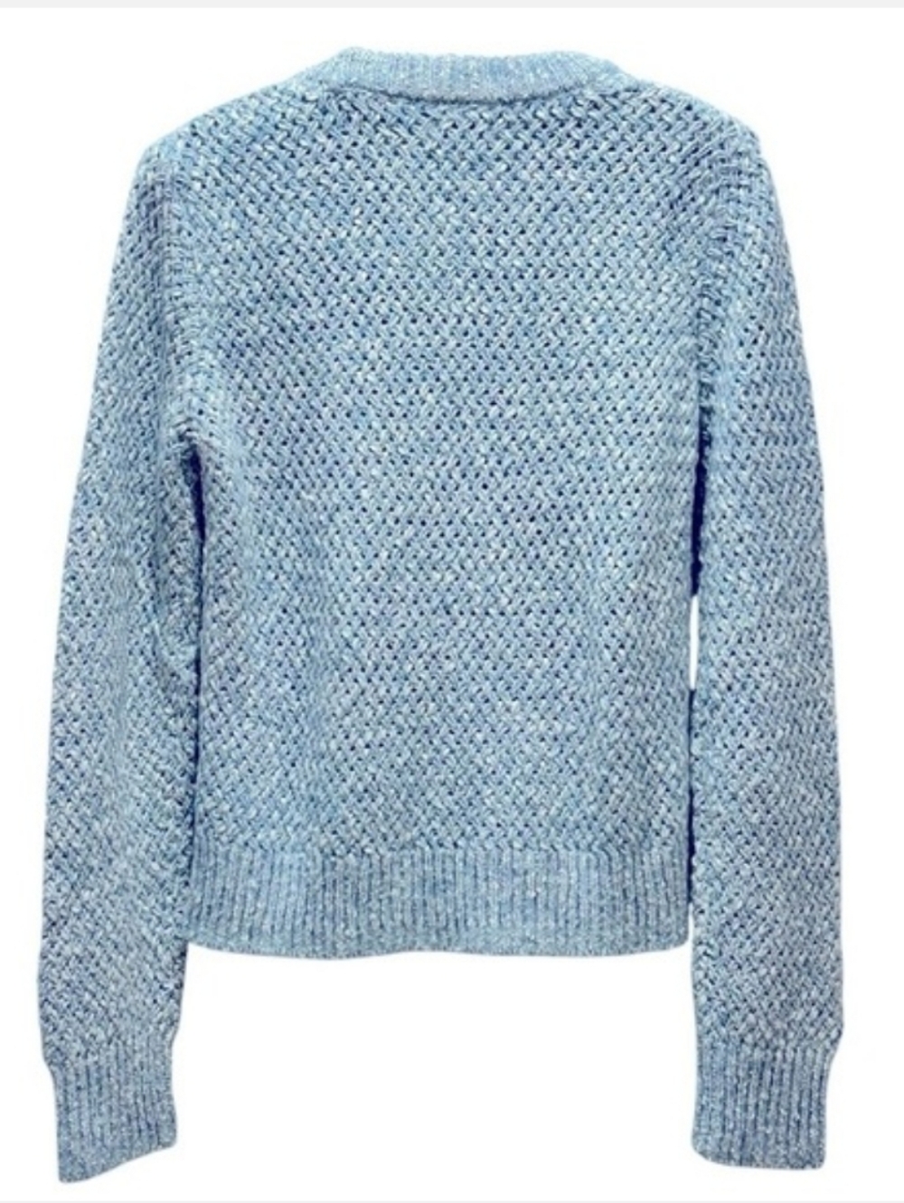 J. Crew Honeycomb Cable Baby Blue Sweater, xsmall - Picture 3 of 6